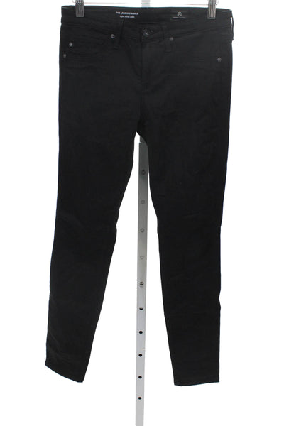 AG Adriano Goldschmied Womens Black Mid Rise Ankle Jeans 28in Inseam Size 25