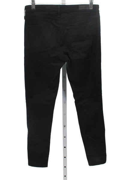 AG Adriano Goldschmied Womens Black Mid Rise Ankle Jeans 28in Inseam Size 25