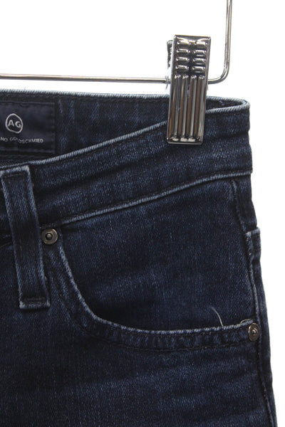 AG Adriano Goldschmied Womens Straight Jeans Blue Cotton Size 25