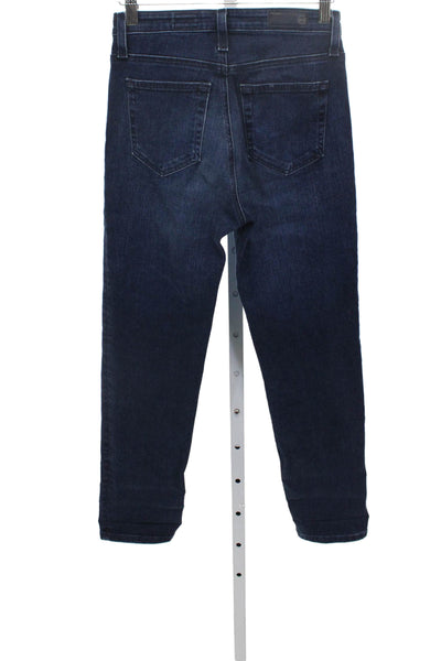 AG Adriano Goldschmied Womens Straight Jeans Blue Cotton Size 25