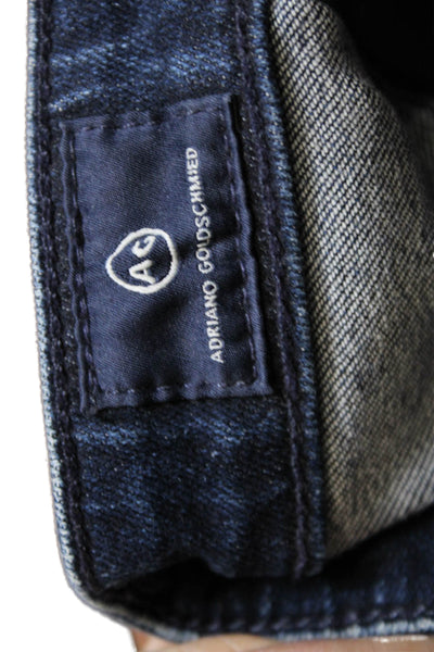 AG Adriano Goldschmied Womens Straight Jeans Blue Cotton Size 25