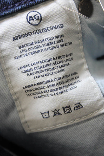 AG Adriano Goldschmied Womens Straight Jeans Blue Cotton Size 25