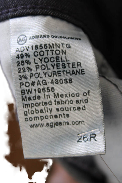 AG Adriano Goldschmied Women Ankle Jeans Blue Cotton Blend Button Fly Size 26