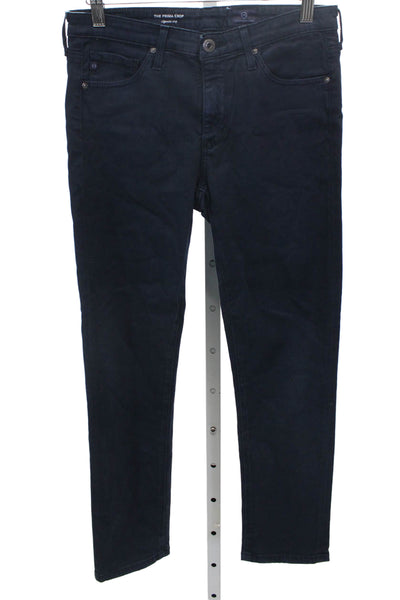 AG Adriano Goldschmied Women Blue Cropped Mid Rise Cotton Jeans Size 26