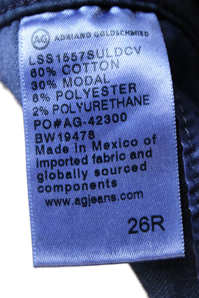 AG Adriano Goldschmied Women Blue Cropped Mid Rise Cotton Jeans Size 26