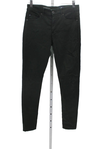 AG Adriano Goldschmied Womens Skinny Green Jeans Cotton Blend Mid Rise Size 26