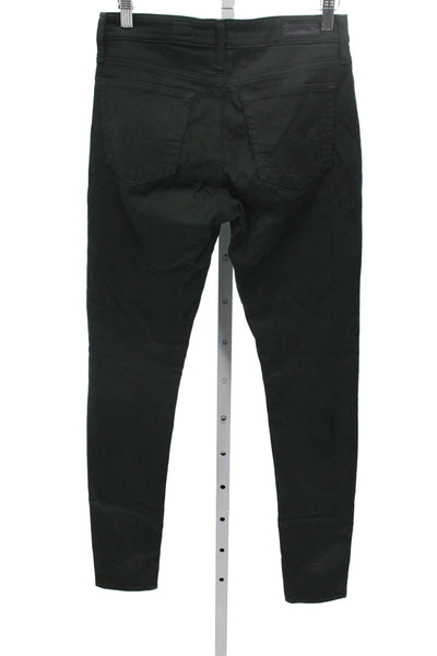 AG Adriano Goldschmied Womens Skinny Green Jeans Cotton Blend Mid Rise Size 26