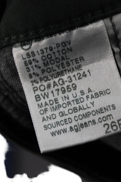 AG Adriano Goldschmied Womens Skinny Green Jeans Cotton Blend Mid Rise Size 26
