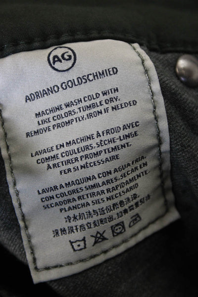 AG Adriano Goldschmied Womens Skinny Green Jeans Cotton Blend Mid Rise Size 26