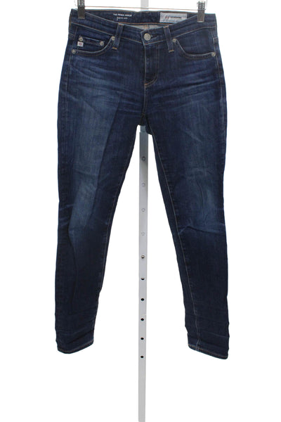 AG Adriano Goldschmied Women Ankle Jeans Blue Mid Rise Cotton Size 25