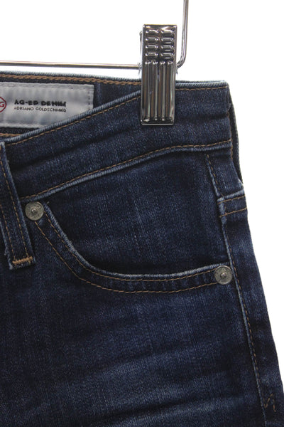 AG Adriano Goldschmied Women Ankle Jeans Blue Mid Rise Cotton Size 25