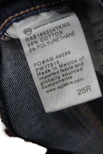 AG Adriano Goldschmied Women Ankle Jeans Blue Mid Rise Cotton Size 25