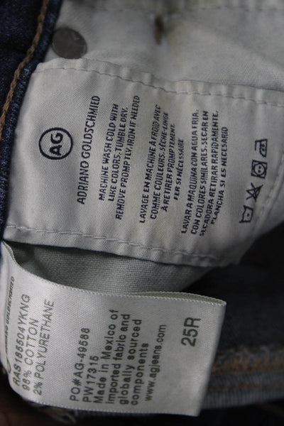 AG Adriano Goldschmied Women Ankle Jeans Blue Mid Rise Cotton Size 25
