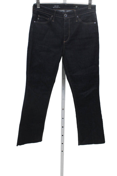 AG Adriano Goldschmied Women Cropped Blue Jeans High Rise Cotton Size 26