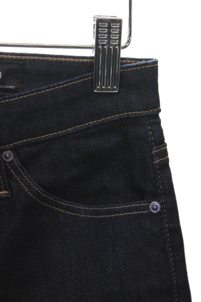 AG Adriano Goldschmied Women Cropped Blue Jeans High Rise Cotton Size 26