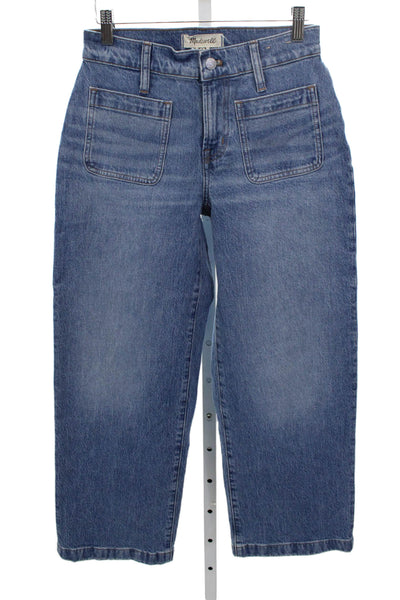 Madewell Women Cropped Blue Jeans Mid Rise 28 Inseam Size 25