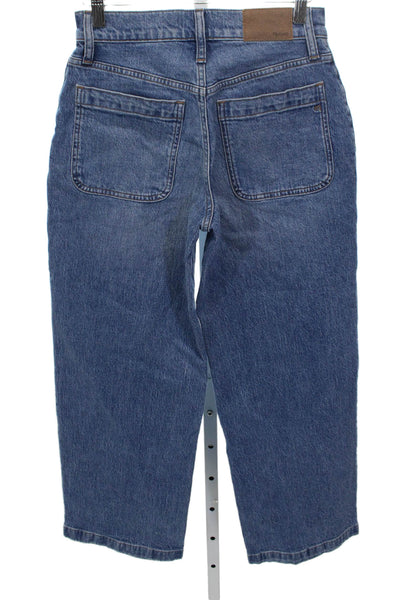 Madewell Women Cropped Blue Jeans Mid Rise 28 Inseam Size 25