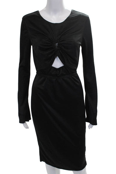 Love Whit by Whitney Port Womens Bodycon Midi Dress Black Long Sleeve Size S