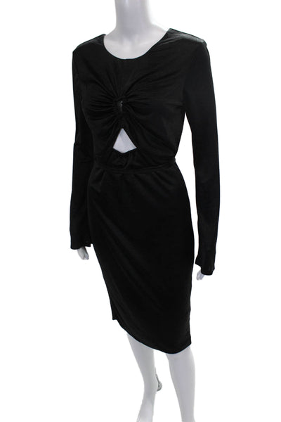 Love Whit by Whitney Port Womens Bodycon Midi Dress Black Long Sleeve Size S