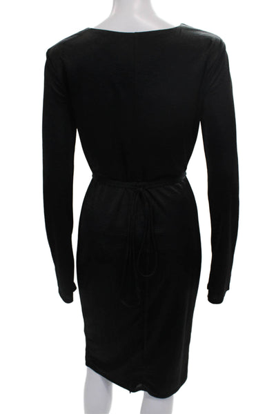 Love Whit by Whitney Port Women Bodycon Black Long Sleeve Mid Calf Dress Size S