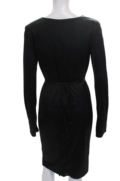 Love Whit by Whitney Port Womens Black Bodycon Dress Long Sleeve Tie Size S
