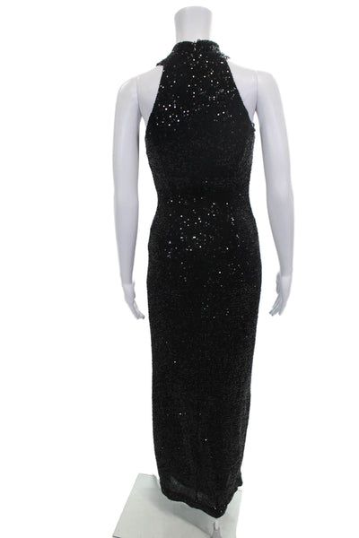 Rachel Rachel Roy Women Black Halter Maxi Dress Zip Size XS