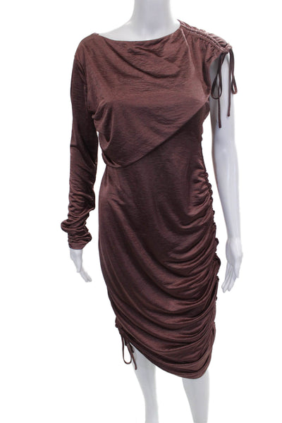Love Whit by Whitney Port Women Bodycon Brown Boat Neck Longsleeve Dress Size S