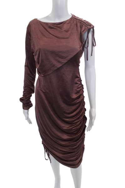 Love Whit by Whitney Port Women Bodycon Brown Boat Neck Longsleeve Dress Size S