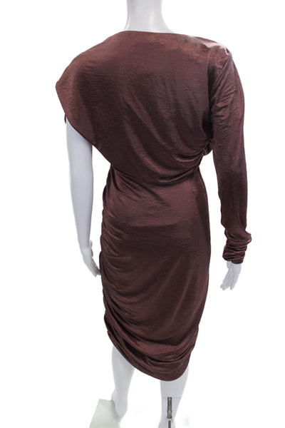 Love Whit by Whitney Port Women Bodycon Brown Boat Neck Longsleeve Dress Size S