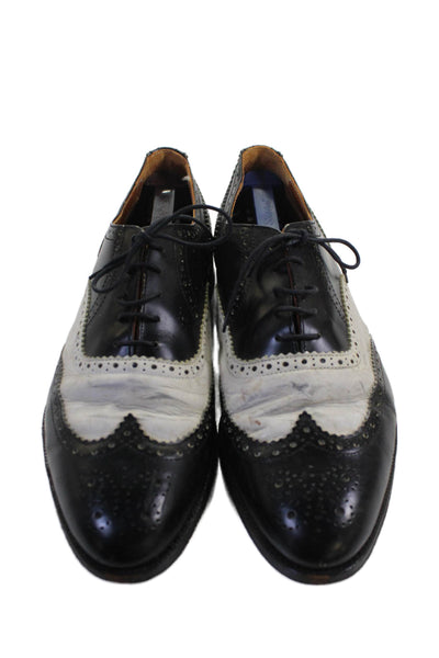 Cable & Co Mens Leather Two-Toned Oxfords Dress Shoes Black Size 11