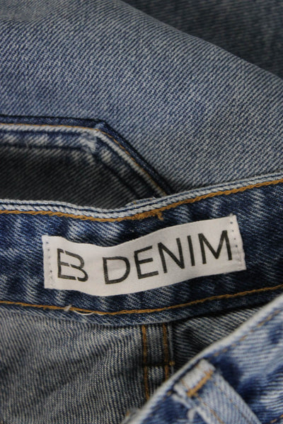 EB Denim Womens Straight Jeans Blue High Rise Cotton Size 25