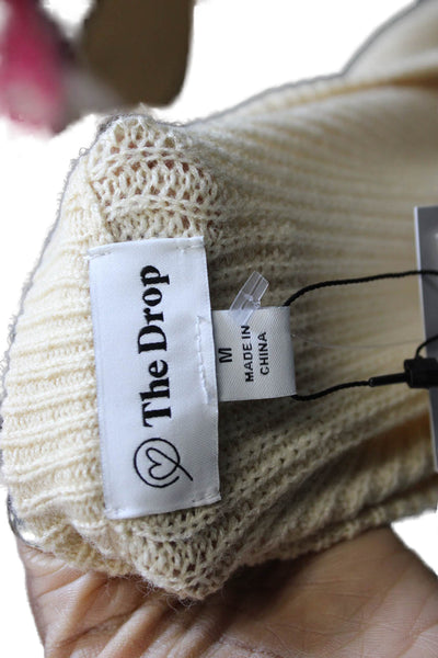 The Drop Women Pullover Sweater Beige Viscose Crew Neck Long Sleeve Size M