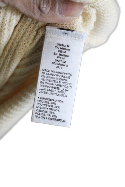 The Drop Women Pullover Sweater Beige Viscose Crew Neck Long Sleeve Size M