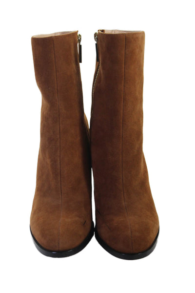 Dear Frances Womens Suede Floral Heel Detail Boots Brown Size EUR 39