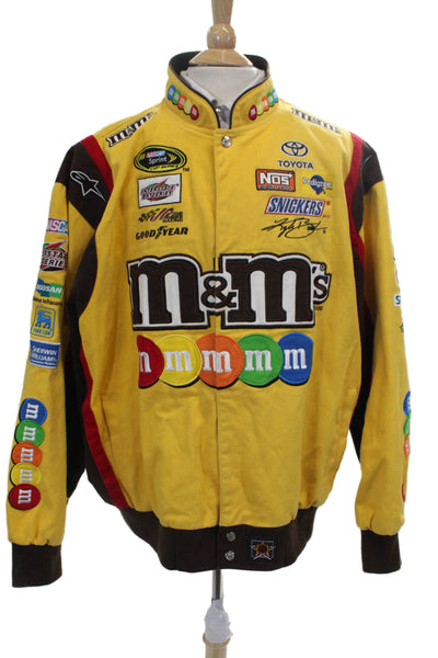 JH Design Womens Clothing Jacket Yellow Cotton Blend Multicolor Button Size 3XL