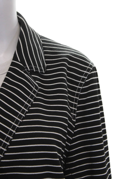 Lafayette 148 New York Women Black Striped Blazer Long Sleeve Size L