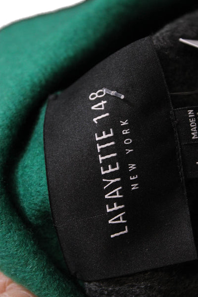 Lafayette 148 New York Women Green Wool Basic Jacket Button Long Sleeve Size L
