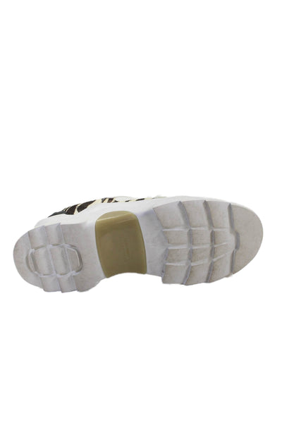 Zara Womens Printed Low Top Sneakers Shoes White Combo Size 11
