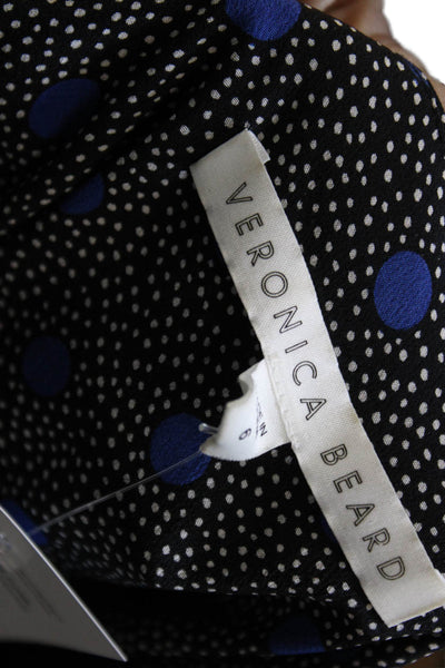 Veronica Beard Womens Silk Polka Dot Wrap Dress Black Long Sleeve Size 6