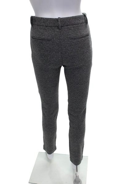 Theory Women Solid Gray Cotton Dress Pants Zip Closure Size 2