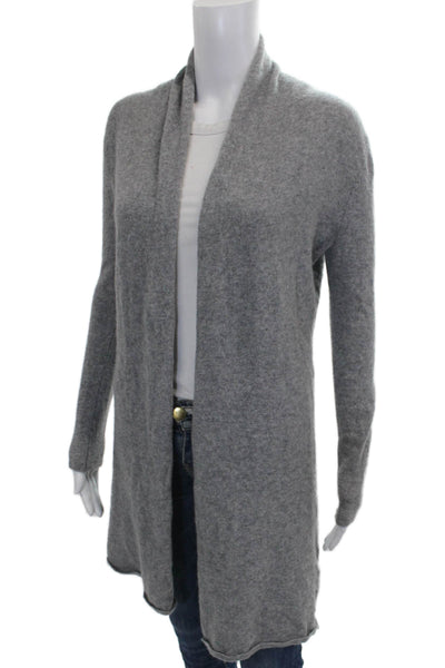Neiman Marcus Womens Cashmere Collared Cardigan Gray Long Sleeve Size XS