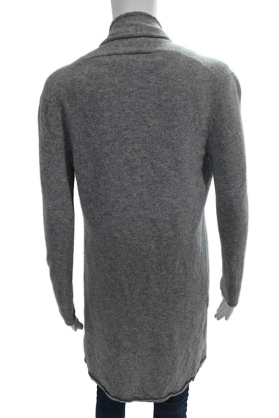 Neiman Marcus Womens Cashmere Collared Cardigan Gray Long Sleeve Size XS