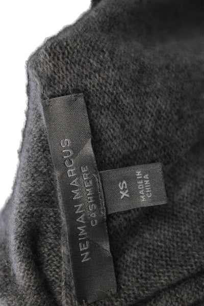 Neiman Marcus Womens Cashmere Collared Cardigan Gray Long Sleeve Size XS