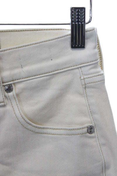 Veronica Beard Womens Flared High Rise Jeans Ivory Size 24