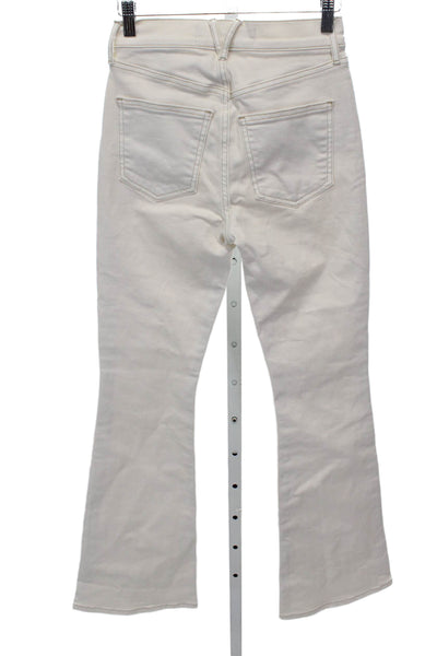 Veronica Beard Womens Flared High Rise Jeans Ivory Size 24