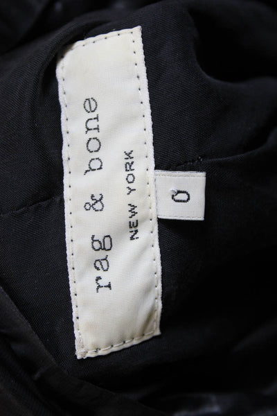Rag & Bone Womens Anorak Black Zip Polyester Long Sleeve Size 0