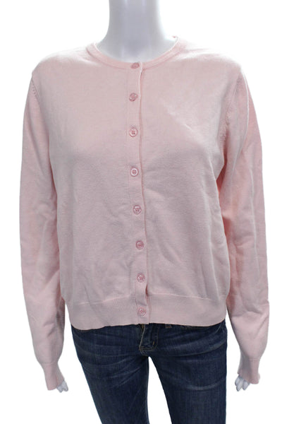 Edikted Womens Pink Acrylic Cardigan Long Sleeve Round Neck Size L