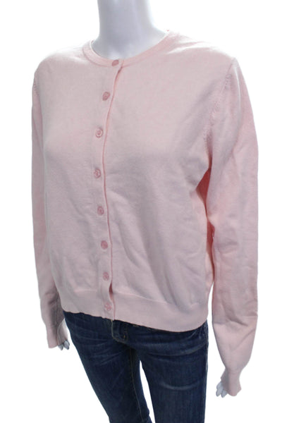 Edikted Womens Pink Acrylic Cardigan Long Sleeve Round Neck Size L
