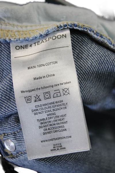 One Teaspoon Womens Cut-Off Blue Cotton Shorts Size 31