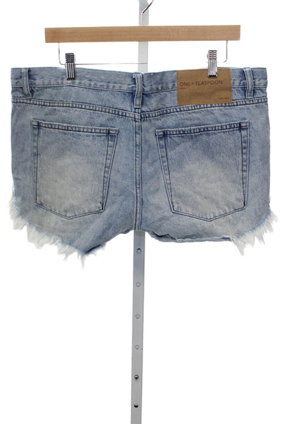 One Teaspoon Women Cut-Off Blue Cotton Shorts Size 33